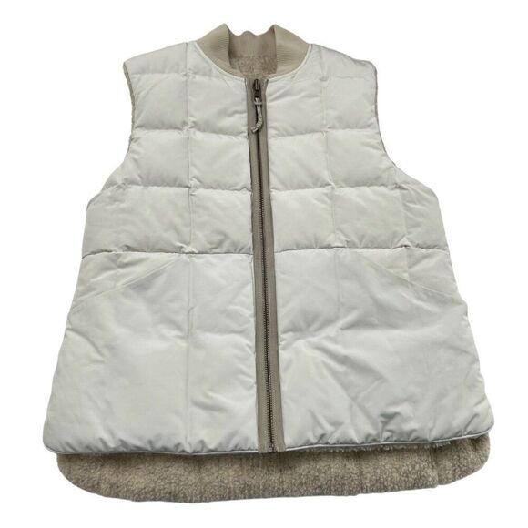 REI Cooperative Women's Reversible Quilted Puffer Vest Goose Down Cream Size S - Picture 8 of 12